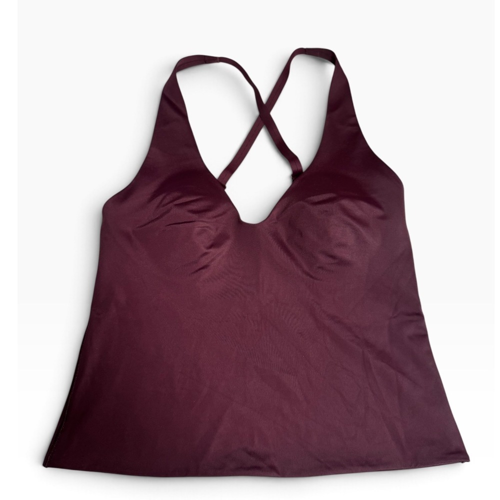 Nike x SKIMS Womens Shine V-Neck Tank Currant Purple SL-SLS-8621W Size S